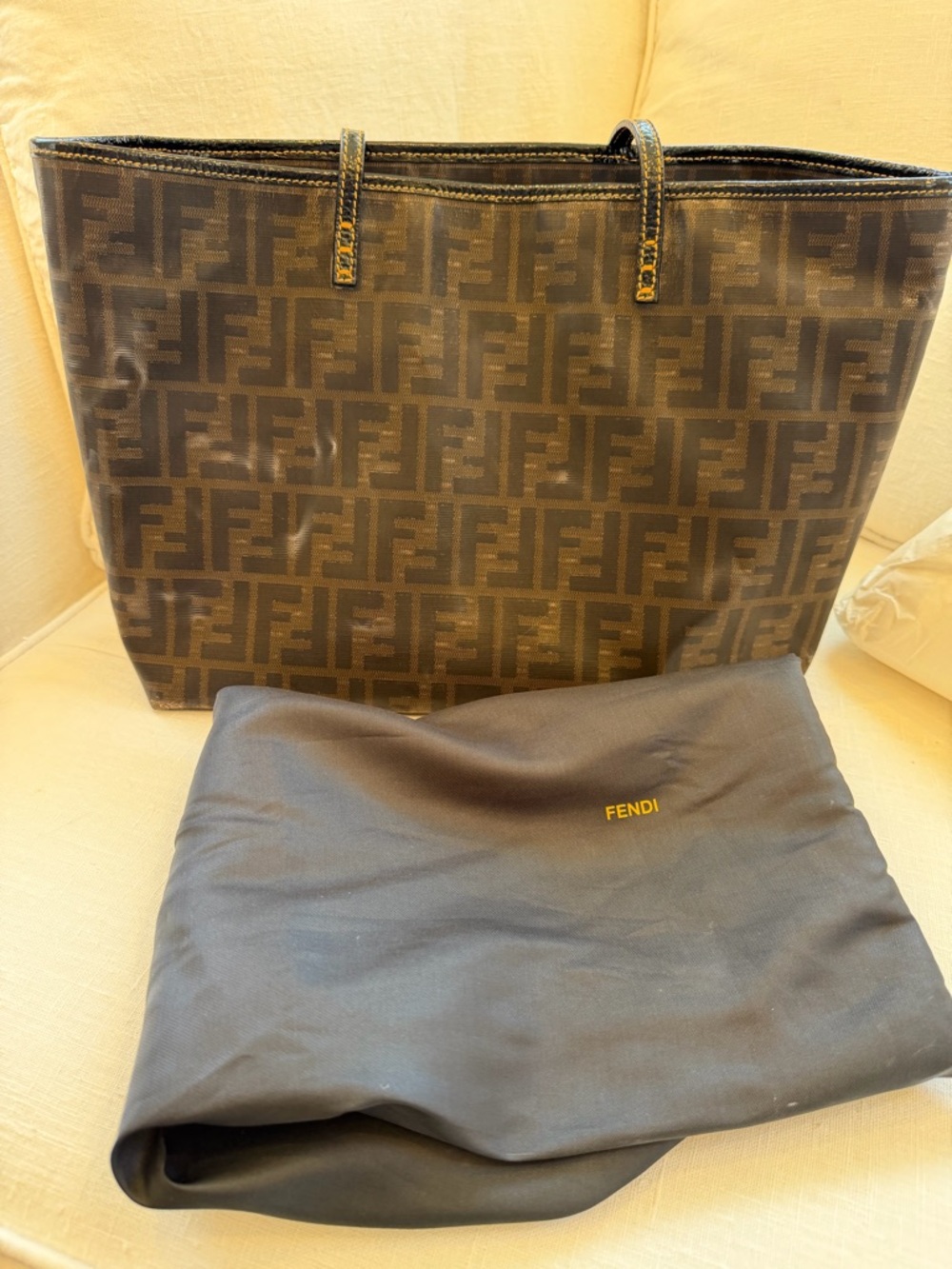 Vintage medium Fendi Brown Monogram Canvas Tote